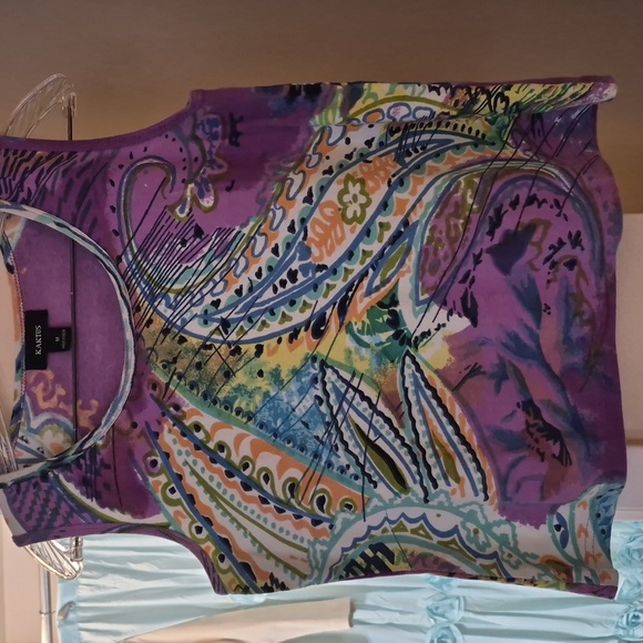 Kaktus Tops - Kaktus Women's  Multicolor Cotton Sleeveless Top Sz M